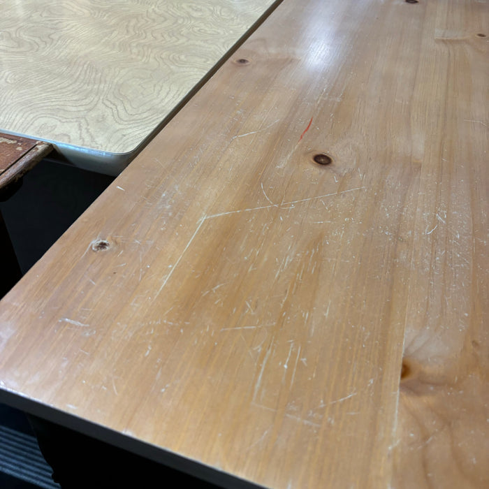 Light Wood Veneer 3 Drawer Teacher Desk 48"x 30"x 30"