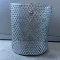 Mathiew Mategot Style Rigitulle Perforated Metal Lidded Hamper/End Table, 20"x 15"x 23"