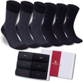 Men’s Bamboo Dress Socks 6-Pack, Black, Charcoal & Navy
