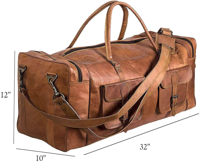 Men's Full-Grain Leather Duffel Bag – Structured Travel Carry