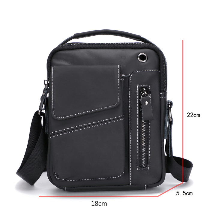 Men's Leather Imported First Layer Cowhide Vertical Men's Shoulder Bags