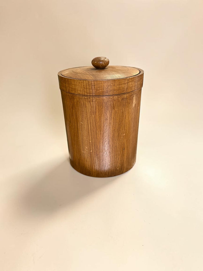 Mid century, Scandinavian teak wooden ice bucket with a lid