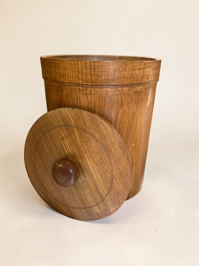 Mid century, Scandinavian teak wooden ice bucket with a lid