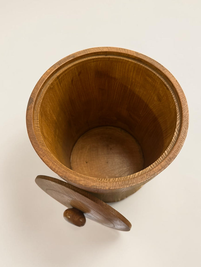 Mid century, Scandinavian teak wooden ice bucket with a lid