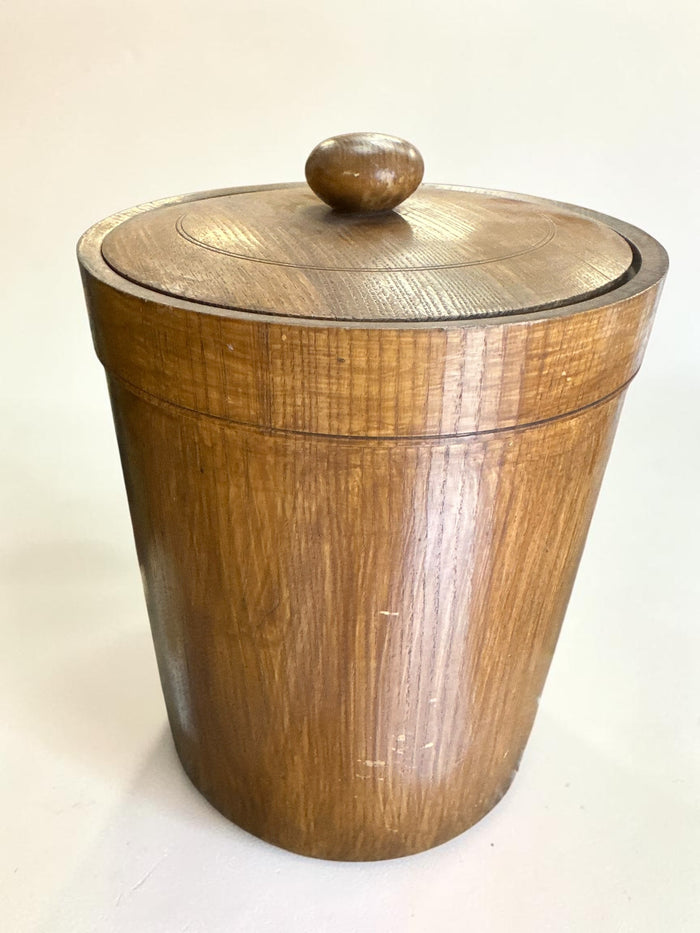Mid century, Scandinavian teak wooden ice bucket with a lid