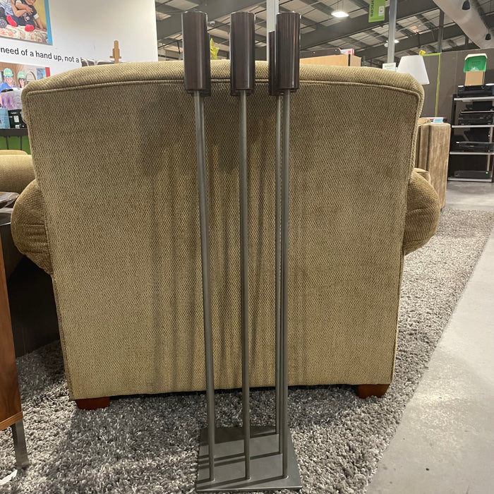Modernist Kinetic Harry Bertoia Style Metal Floor Candelabra, 9"x 9"x 38"