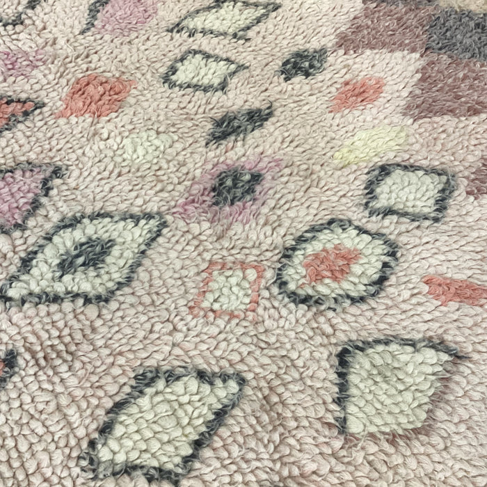 Opal House Cream Coral Pink & Grey Diamond Pattern Wool Rug 7'x 10'