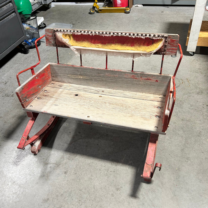 Painted Wood & Iron Sleigh Seat 19THC 37.5'x 28"x 26.5"