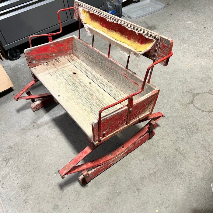 Painted Wood & Iron Sleigh Seat 19THC 37.5'x 28"x 26.5"