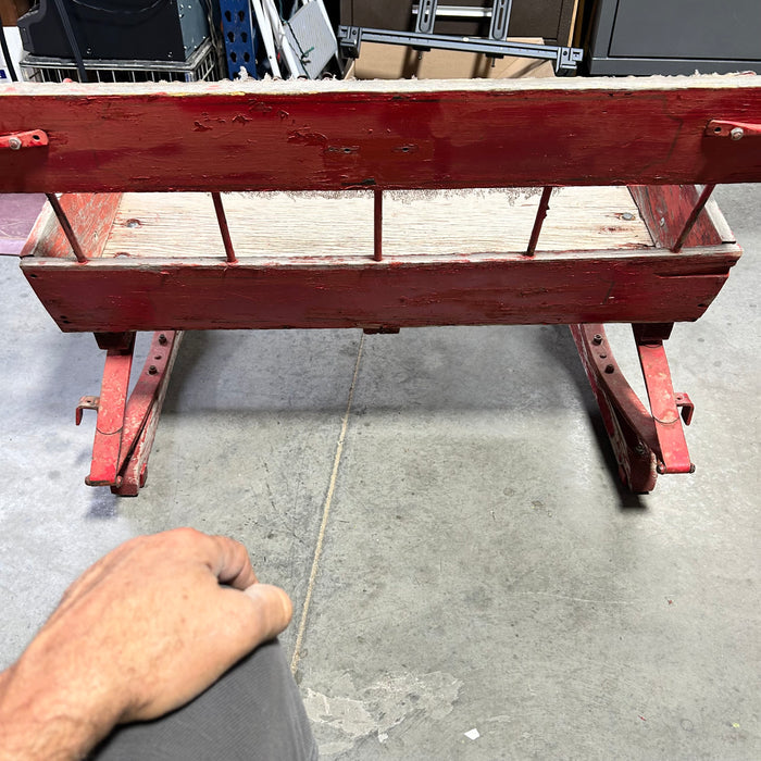 Painted Wood & Iron Sleigh Seat 19THC 37.5'x 28"x 26.5"
