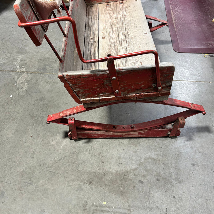 Painted Wood & Iron Sleigh Seat 19THC 37.5'x 28"x 26.5"