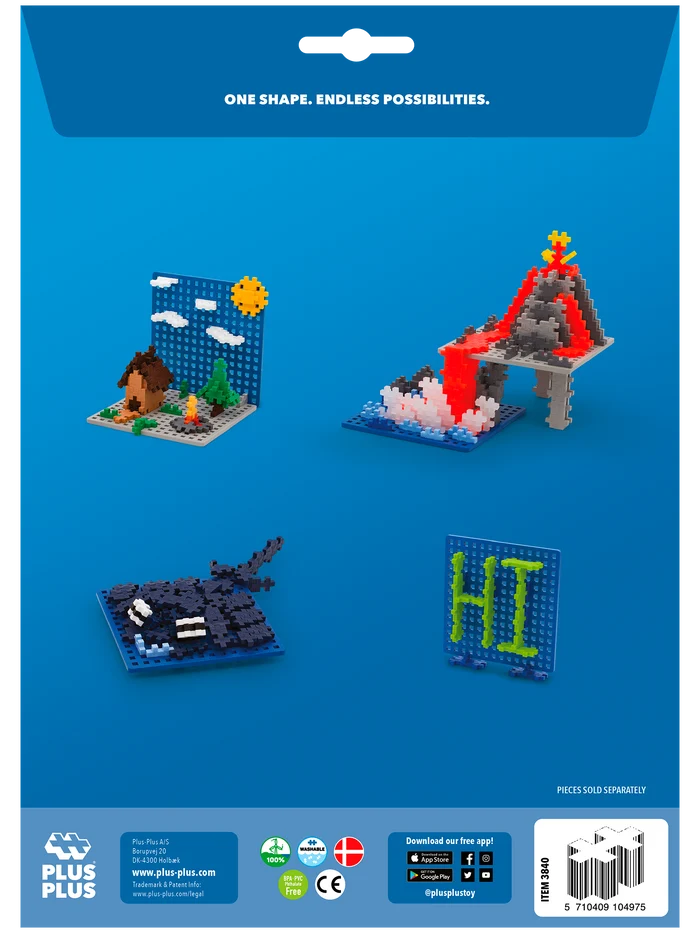 Plus-Plus Baseplates - Blue & Gray - 2 pcs