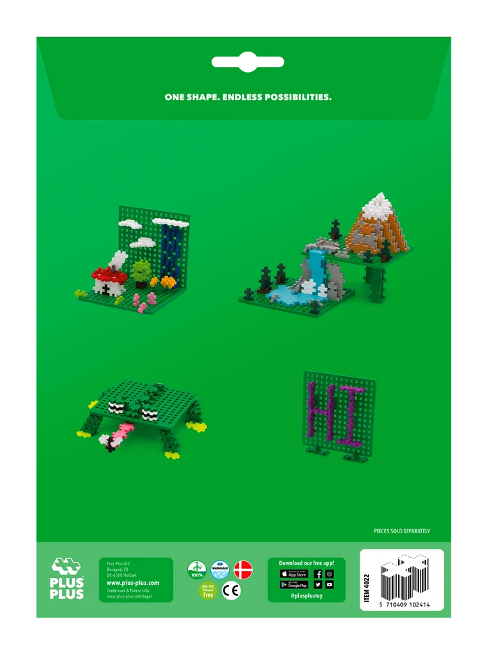 Plus-Plus Baseplates – Green – 2 pcs