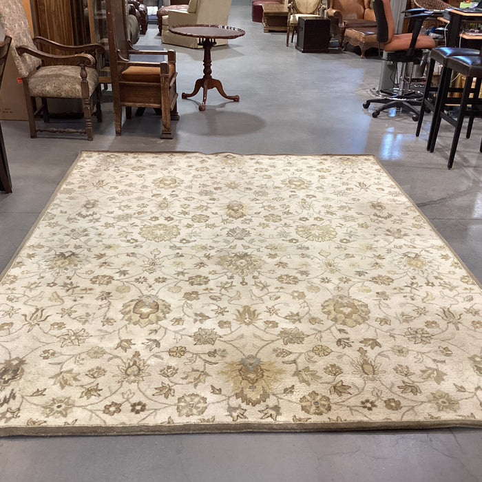 Pottery Barn Ashby Wheat Floral Wool Tufted Rug 8'x 10'