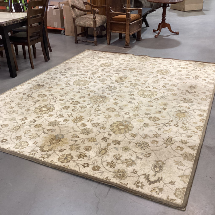 Pottery Barn Ashby Wheat Floral Wool Tufted Rug 8'x 10'