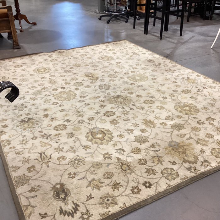 Pottery Barn Ashby Wheat Floral Wool Tufted Rug 8'x 10'