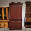 Reddish Brown Wood Finish 2 Door Armoire Style Pullout Desk 41"x 27"x 82"