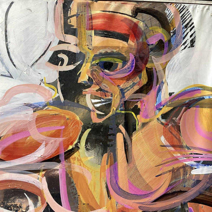 Richard Stensrude Signed/Dated Original Abstract Anatomy Painting 19" x 40.5"