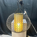 Round Metal Light With A Column Shade 18"x 20"
