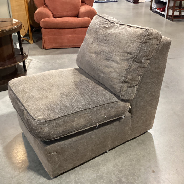 Rowe Furniture Taupe Grey Brown Woven Down Mix Slipper Chair 28"x 42"x 32"