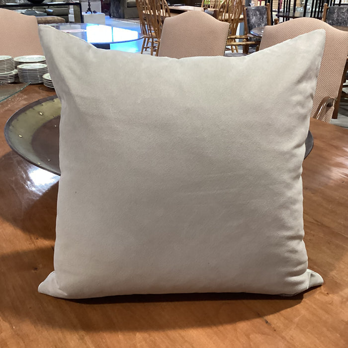 Ryan Studio Taupe & Gold Raised Velvet Zebra Pattern Down Accent Pillow 22"x 22"