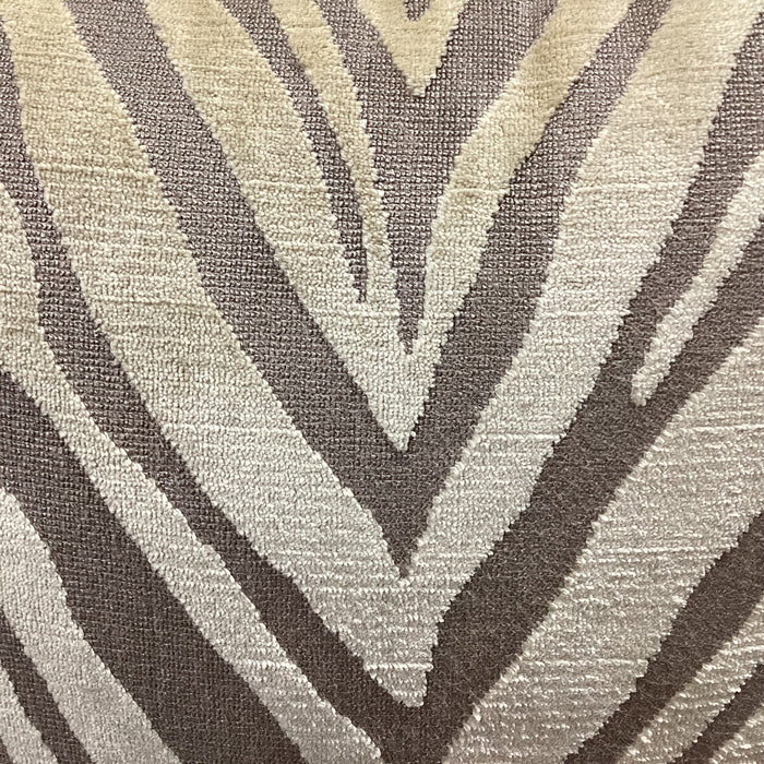 Ryan Studio Taupe & Gold Raised Velvet Zebra Pattern Down Accent Pillow 22"x 22"