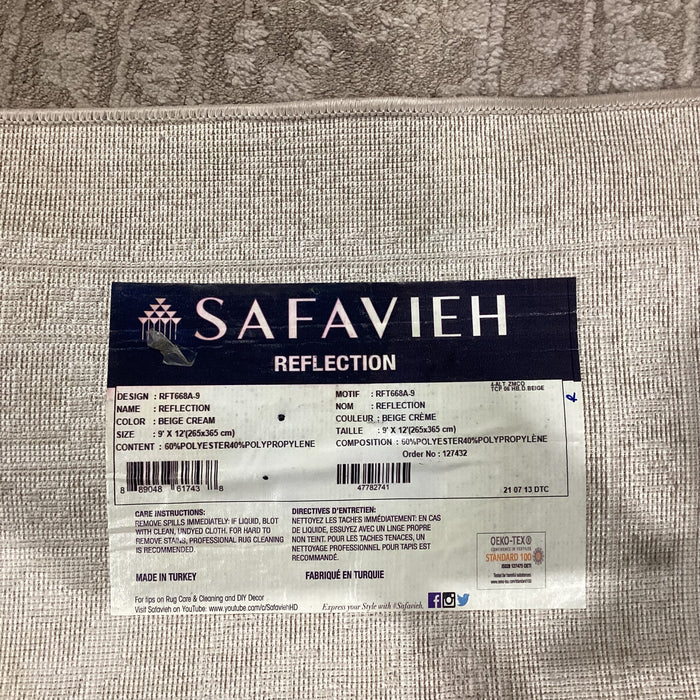 Safavieh Reflection Beige Creme Raised Woven Rug 9'x 12'
