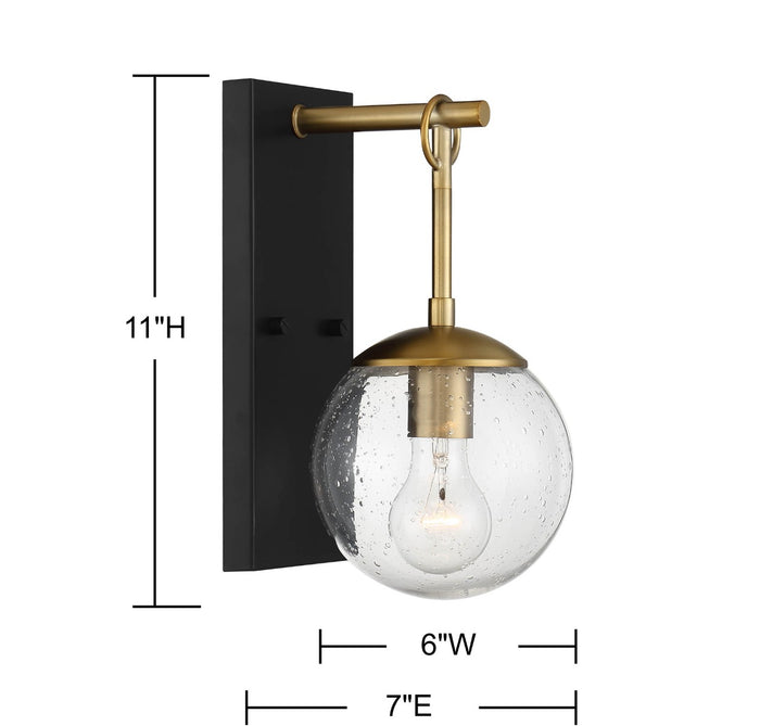 Savoy House 1-Light Outdoor Wall Lantern in Oil Rubbed Bronze with Natural Brass - Model M50029ORBNB