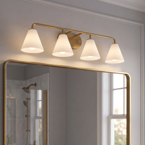 Savoy House Blair 4-Light Bathroom Vanity Light in Warm Brass 8-2988-4-322