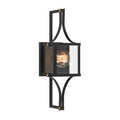 Savoy House Raeburn Outdoor Wall Lantern in Matte Black and Weathered Brushed Brass