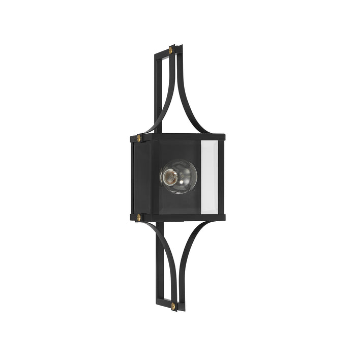 Savoy House Raeburn Outdoor Wall Lantern in Matte Black and Weathered Brushed Brass