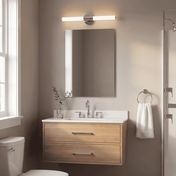 Savoy Lighting Assets Connor 24" Mini Tube LED Cylinder Vanity Light in Chrome 8-9999-24-CH