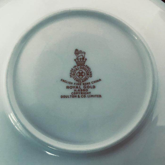 Set of 14 Vintage Royal Doulton "Royal Gold" #4980 Saucers