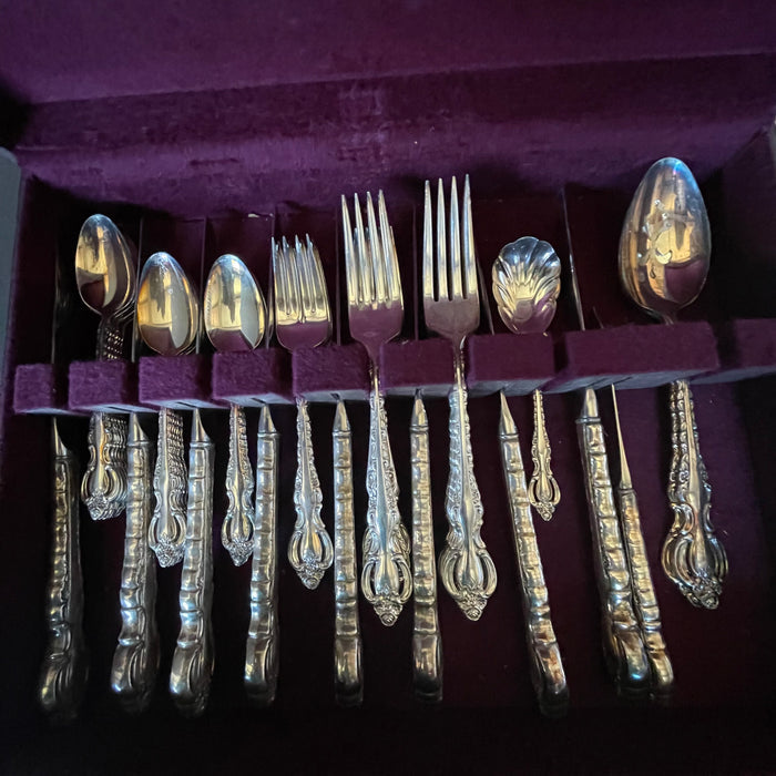 Set of 44 International Deep Silver "Countess" Silver Plated Vintage Flatware