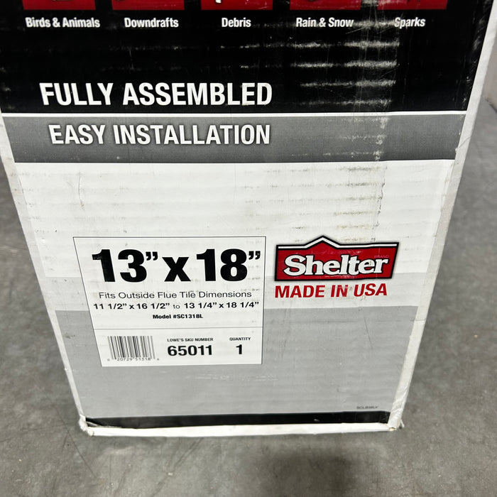 Shelter Black 13"x 18" Galvanized Chimmney Cap