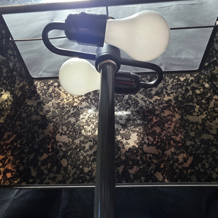 Small Dimming Double Lighted Floor Lamp with Flair and Rectangle Shade 20.5"x11.25"x55"