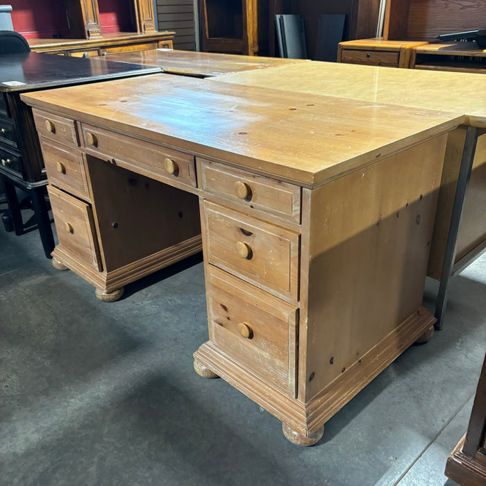 Solid Wood 7 Drawer Desk 56"x 26"x 29.5"