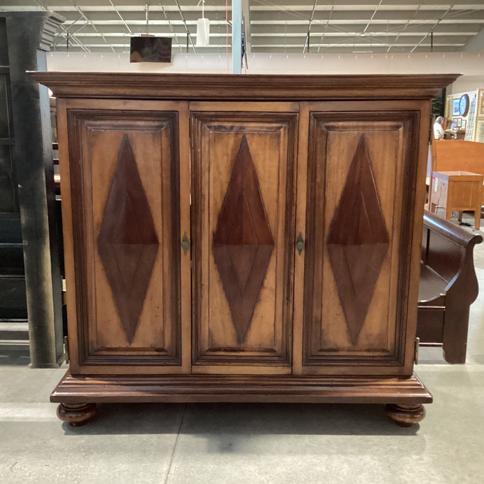 South Cone 2 Tone Finished Wood 2 Door with Fold 3 Drawer & Shelves Cabinet Armoire 71"x 28.5"x 64"
