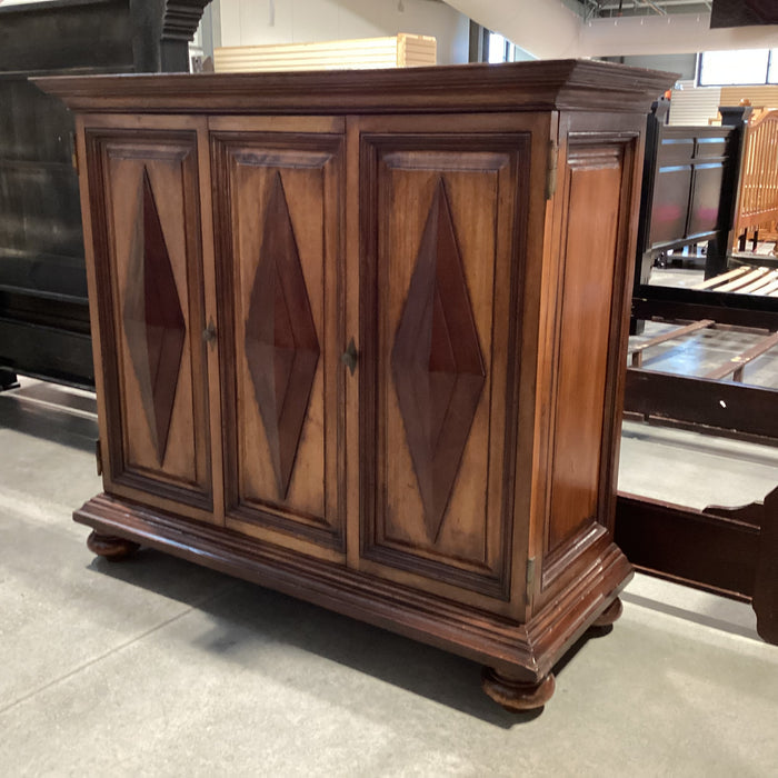 South Cone 2 Tone Finished Wood 2 Door with Fold 3 Drawer & Shelves Cabinet Armoire 71"x 28.5"x 64"