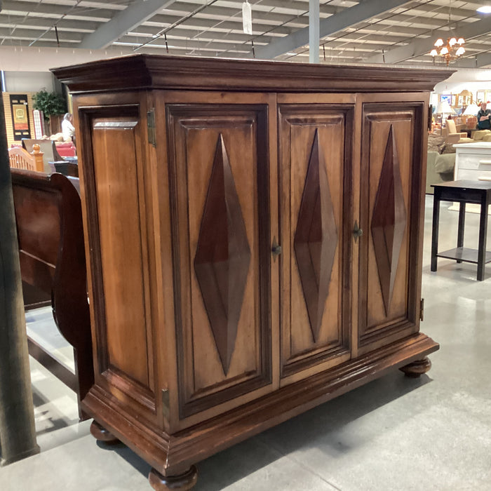 South Cone 2 Tone Finished Wood 2 Door with Fold 3 Drawer & Shelves Cabinet Armoire 71"x 28.5"x 64"