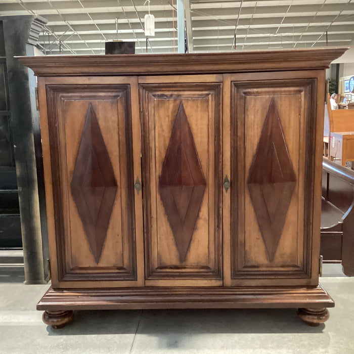 South Cone 2 Tone Finished Wood 2 Door with Fold 3 Drawer & Shelves Cabinet Armoire 71"x 28.5"x 64"