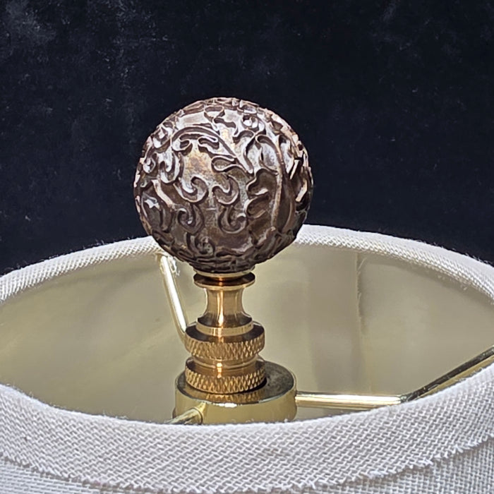 Southwest Revival Style Etched Stone Lamps with Plaster Base 8"x6"x25"