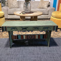 Southwest with Horses Green Rust Black Wood Bench 36"x 12.5"x 17"