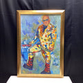 SUKI Artist Signed/ Dated Original Full Body Stylistic Portrait 28 1/4" x 40 1/4"