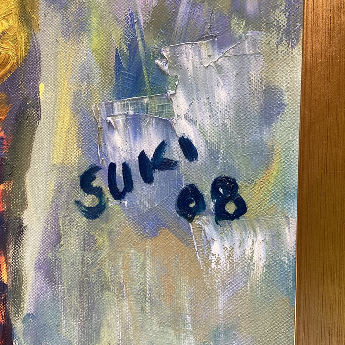SUKI Artist Signed/ Dated Original Full Body Stylistic Portrait 28 1/4" x 40 1/4"