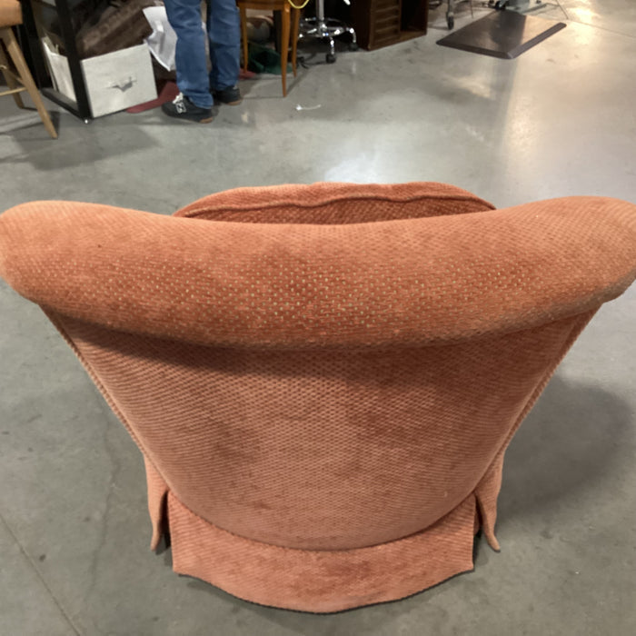Summer Hill Burnt Orange Chenille Woven Down Mix Wing Swivel Chair 46"x 46"x 40"