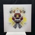 Symmetrical Dragonfly/Nature Photograph Print With Gold Geometric Details 30" x 30"