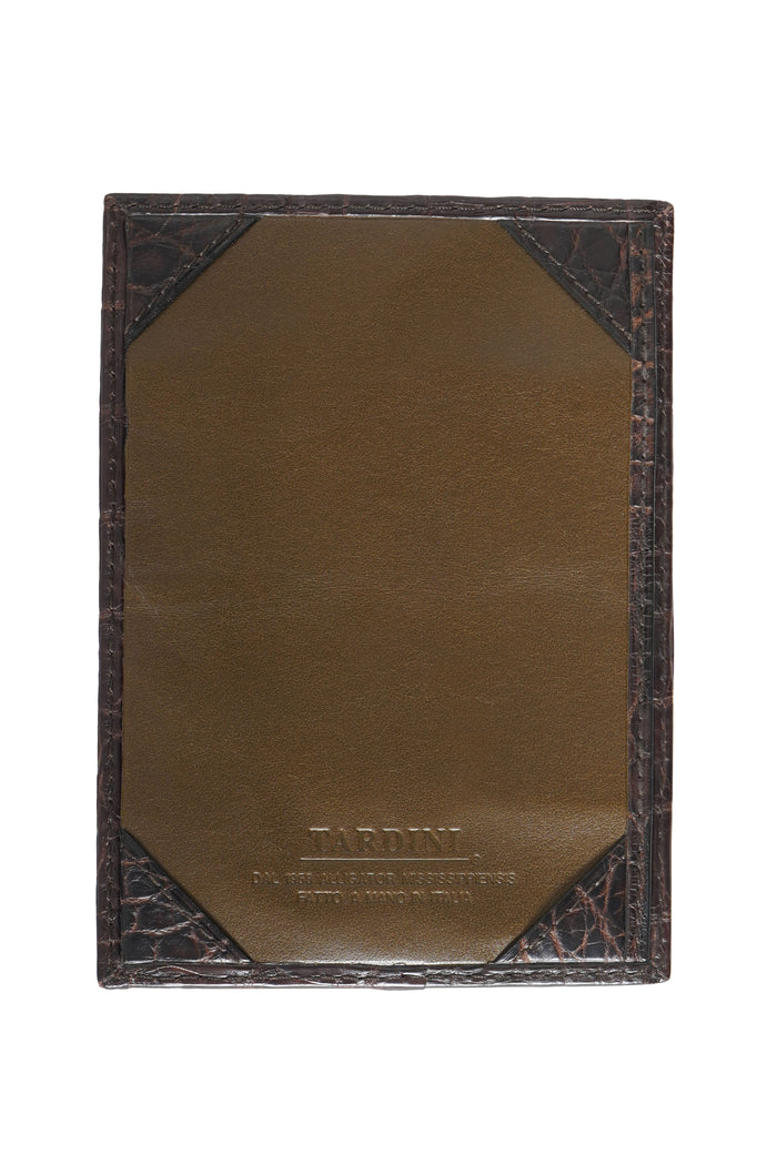 Tardini Full-Grain Calfskin-Alligator Leather Cardholder