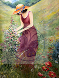 Teresa Liana Lady in the Field Watercolor Numbered Print - limited edition