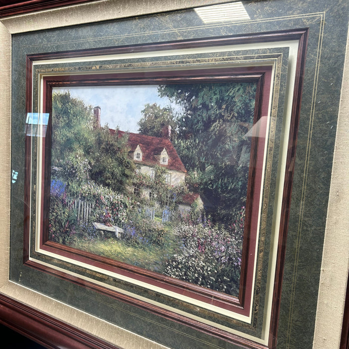 "The Garden Retreat" Beautifully Matted Framed Art Print  49.5"x 43.5"